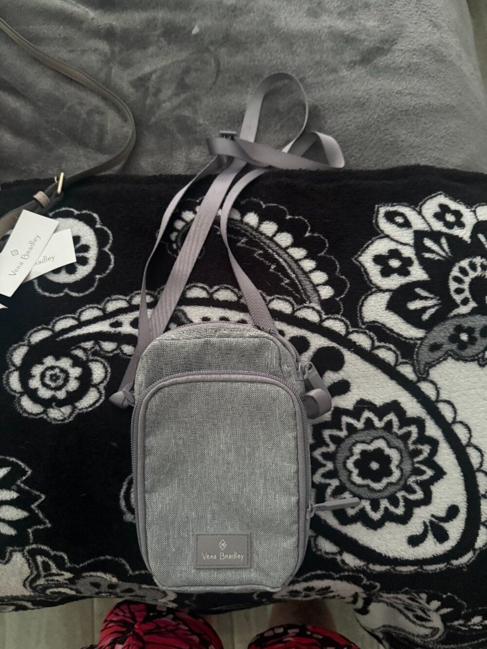 Vera Bradley Cellphone Crossbody - NWOT - Ultra Lightweight - Grey